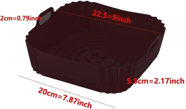 Wiederverwendbare Silikon-Pfanneneinlage für Heißluftfritteusen von Yiran bag, rund, Schwarz, Durchmesser: 22,5 cm - Bild 1