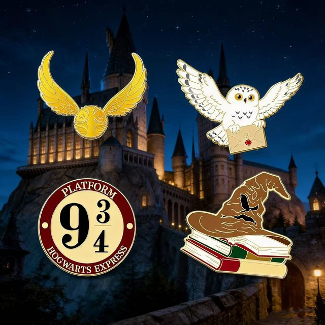 Warner Bros. Broschen, Emaille-Pins, Metall, Bunt, 4 Stück - Bild 1