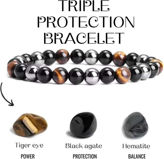 SANSWL Armband, schwarzer Achat, Hämatit, Tigerauge, Unisex - Bild 1