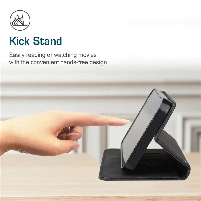 Magnetische Leder-Handyhülle für ZTE Nubia Air Z80 Z70 Z60S Music 2 Focus Pro V60 Design LTE 5G als Flip Case mit Wallet-Funktion und Standfunktion in Schwarz oder Braun - Bild 4