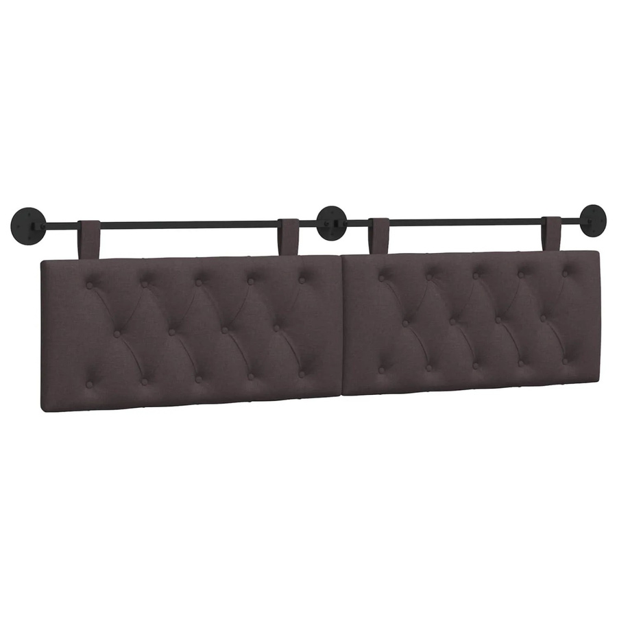 vidaXL Wandmontiertes Polsterpaneel in Dunkelbraun mit Stoffbezug, B/H/T: 190 x 55 x 7 cm - Bild 2