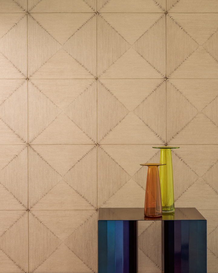Élitis Tapete Sillage VP 997 10 in Beige mit abstraktem geometrischem Design aus Vinyl und Vlies - Bild 1