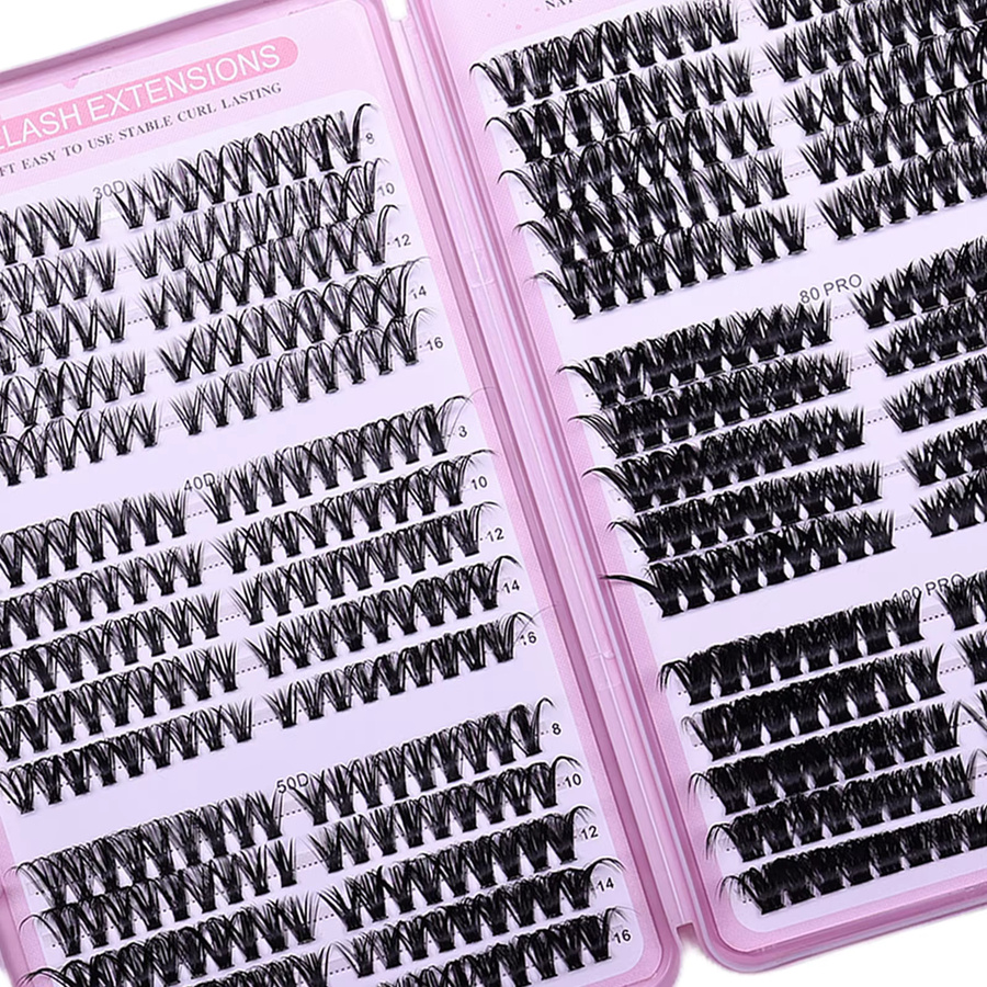 JIEFUXIN Cluster-Wimpern-Set, 530 Stück, natürlich, Unisex - Bild 5