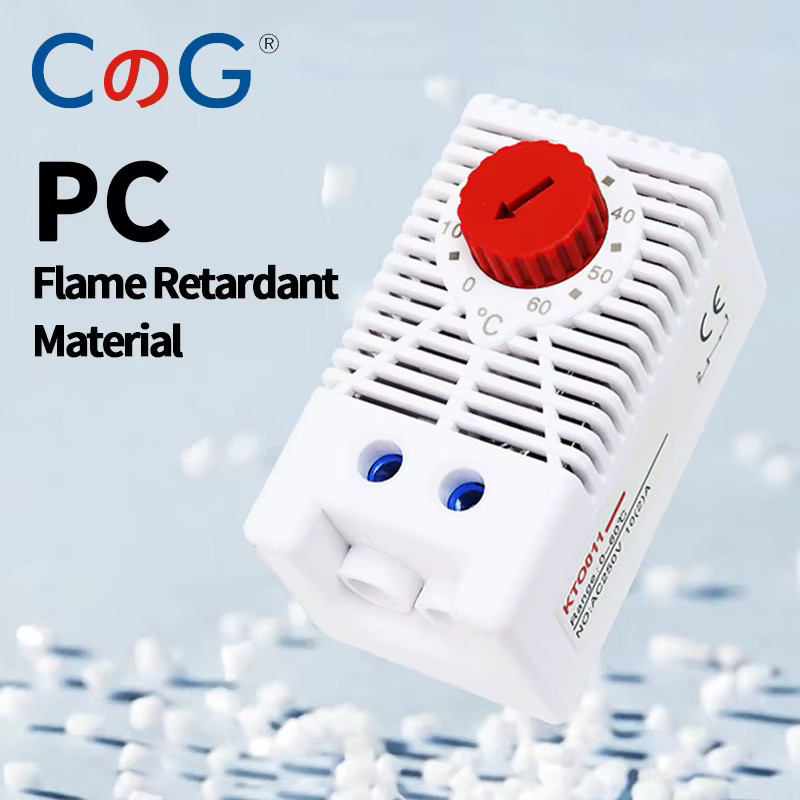CG KTO011 KTS011 Schranktemperaturregler Weiß Mechanischer Bimetall-Thermostat mit DIN-Schiene 0-60 ℃ - Bild 1