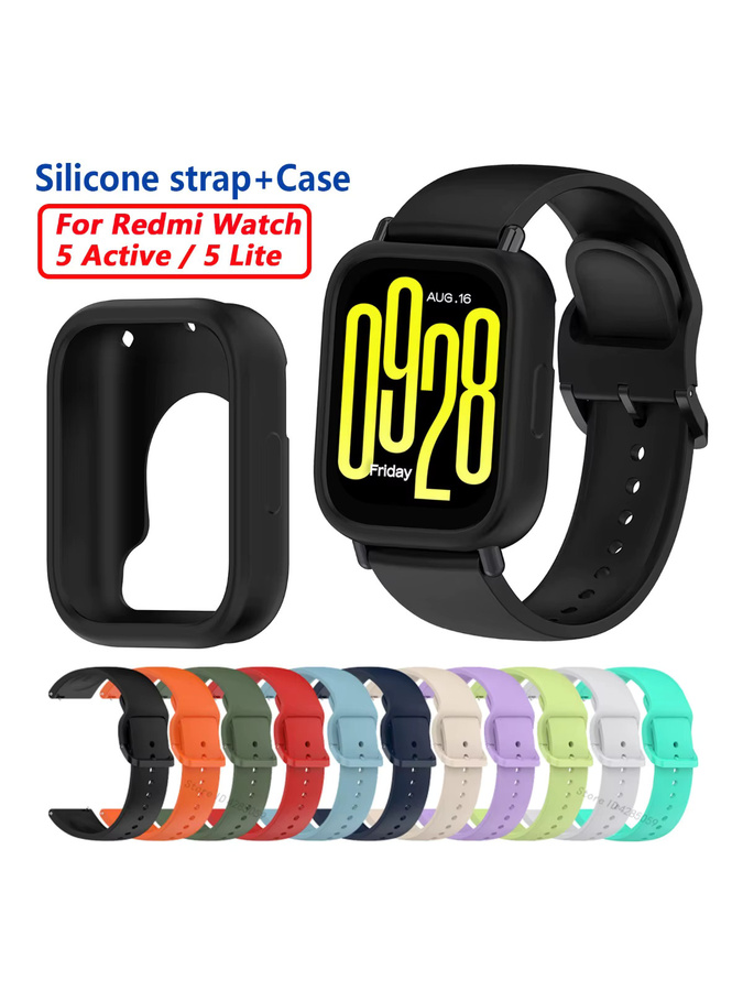 Xiaomi Uhrenarmband Silikon, Redmi Watch 5 Active, Redmi Watch 5 Lite, Schwarz - Bild 5
