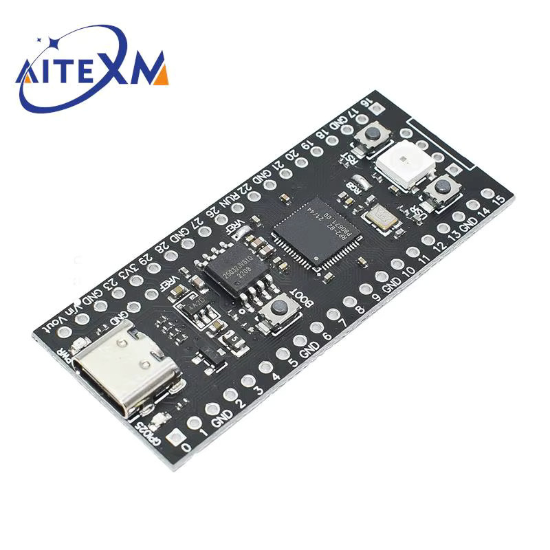 YANXD RP2040 Core Board mit USB-C Anschluss für Raspberry Pi Pico, 4 MB oder 16 MB Flash, Schwarz - Bild 2