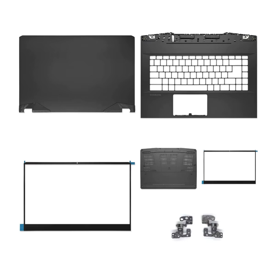 Ersatzgehäuse Set für GP66 MS-1542 1543 1544 Laptop in Schwarz mit LCD-Oberabdeckung, Bildschirmrahmen, Handballenauflage, Unterseite, Scharnierabdeckung und Druckstreifen ABCD - Bild 5