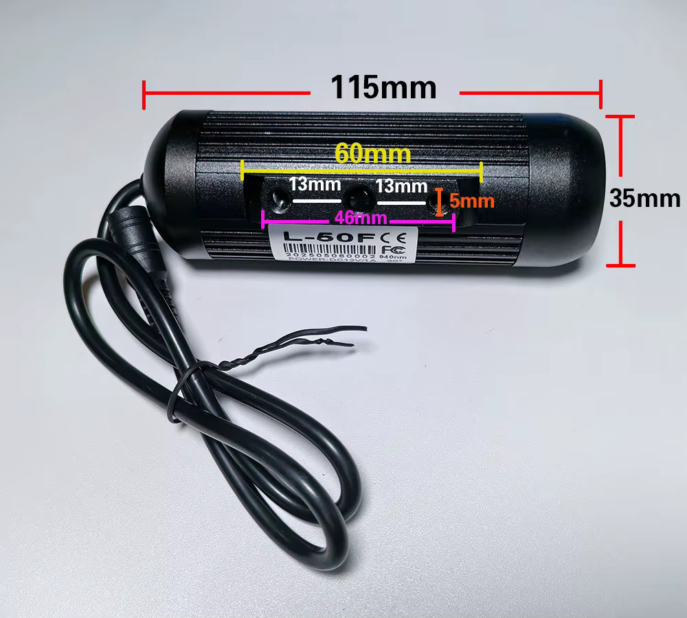 ACDML 3-teiliges IR-LED-Array für Überwachungskameras, 940 nm unsichtbare Nachtsicht-Beleuchtung, 6 W, Schwarz - Bild 2