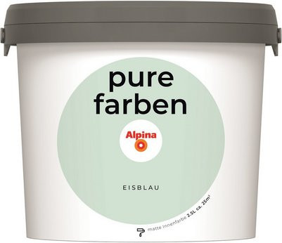 Alpina Wandfarbe Pure Farben Eisblau, matt, 2,5 l - Bild 1