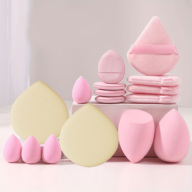 Make-up Schwamm und Puff Set, 16 Stück, Rosa, Unisex - Bild 1