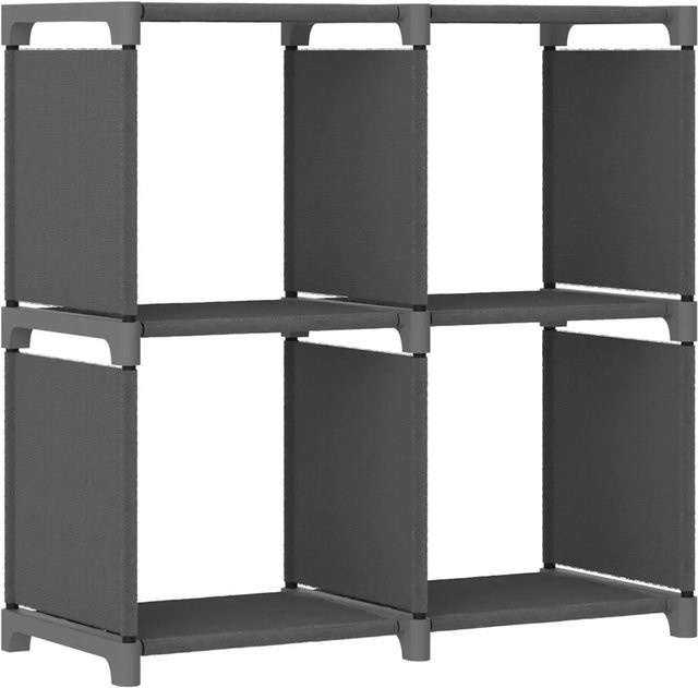 vidaXL Würfel-Regal mit 4 Fächern in Grau aus Stoff und Stahl, B/T/H: 69 x 30 x 72,5 cm - Bild 1