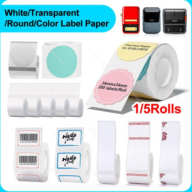 Niimbot Transparentes Thermo-Etikettenpapier für B21 B1 B3S Etikettendrucker - Bild 1