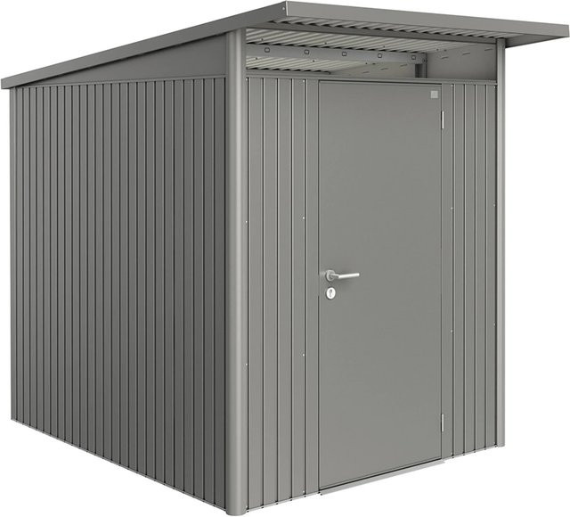 Biohort Gerätehaus AvantGarde mit Pultdach und Standardtür in Quarzgrau-metallic, B/T/H: 174 x 214 x 218 cm - Bild 1