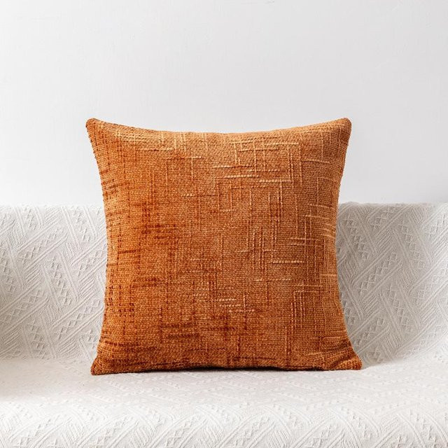JMG Clothing Slub Chenille Kissenbezug in Orange, einfarbig und minimalistisch, B/H: 45 x 45 cm - Bild 1