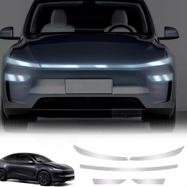 Scheinwerferschutzfolie für Tesla Model Y Juniper 2025 aus TPU in Schwarz und Transparent - Bild 1
