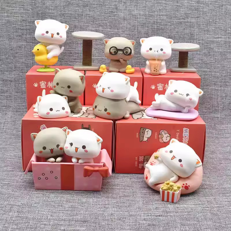 TAKARA TOMY Cartoon Anime Pfirsich Katze V2 Blind Box Figur, Puppe, Kunststoff - Bild 2