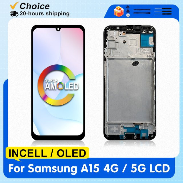 Samsung AMOLED Display mit Touchscreen Digitizer Einheit für Galaxy A15 4G A155F und A15 5G A156B in Schwarz - Bild 1