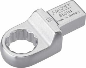 Hazet Einsteck-Ringschlüssel 6630D-19 mit 19 mm Vierkant und Außen-Doppel-Sechskant-Tractionsprofil in Silber - Bild 1