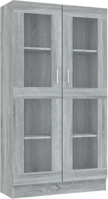 vidaXL Vitrinenschrank Grau Sonoma mit Glastüren und Regalböden, B/T/H: 82,5 x 30,5 x 150 cm - Bild 1
