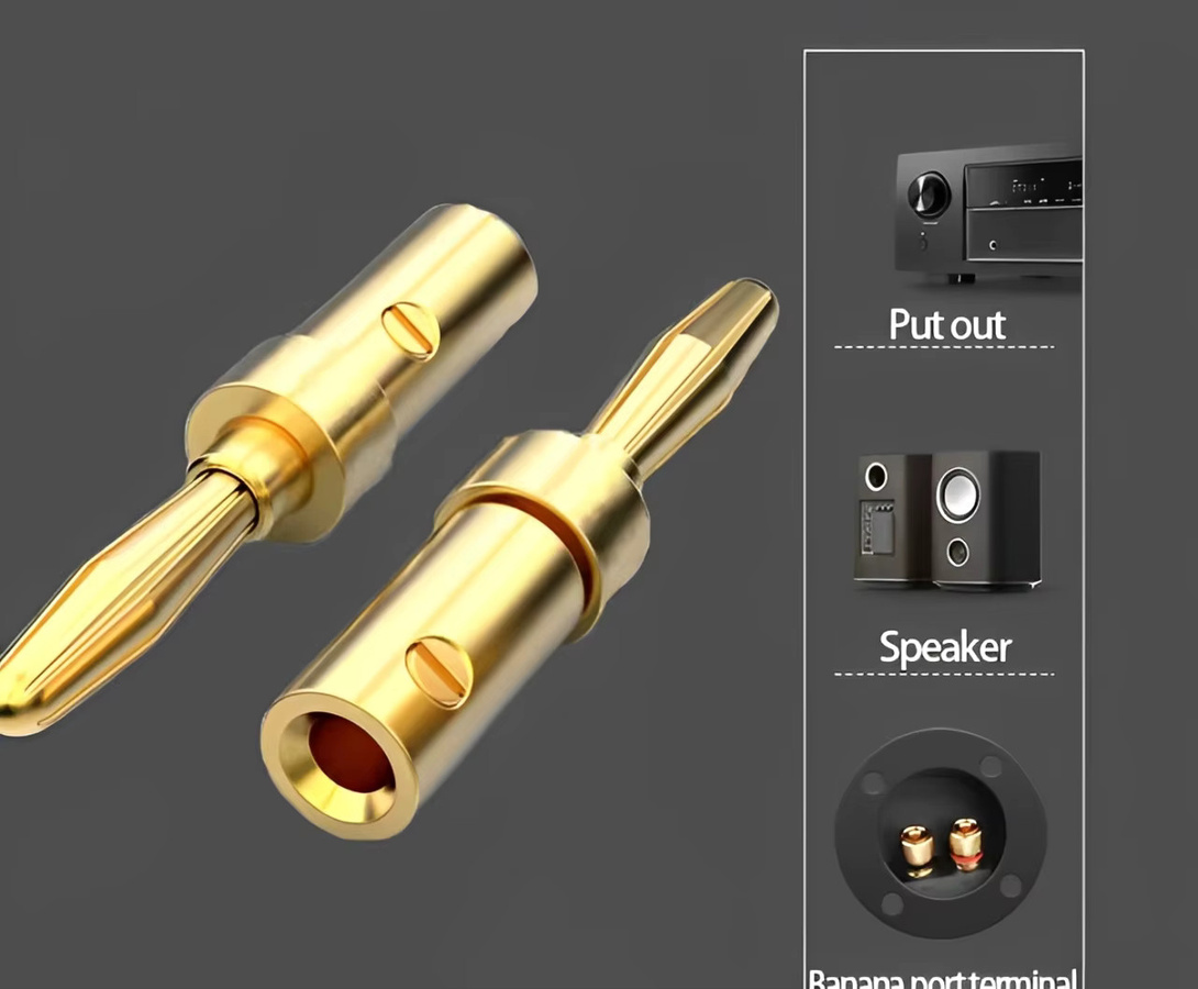 Matihur Audio Hifi Bananenstecker 4mm aus 24K vergoldetem Kupfer für Lautsprecherkabel, 20 Stück, Gold - Bild 2
