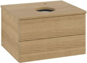 V&B Waschtischunterschrank Antao mit Frontstruktur in Eiche, B/T/H: 60 x 36 x 50 cm - Bild 1