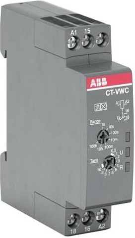 ABB CT-VWC.12 Zeitrelais Grau für DIN-Schiene mit Zeitbereich 0,05 - 360000s - Bild 1
