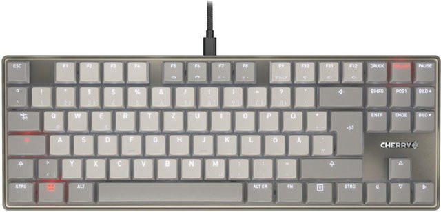 Cherry KC 500 MX LP TKL Mechanische Tastatur mit MX Low Profile 2.0 Switches, USB-C, QWERTZ Layout, Grau/Ivory - Bild 1