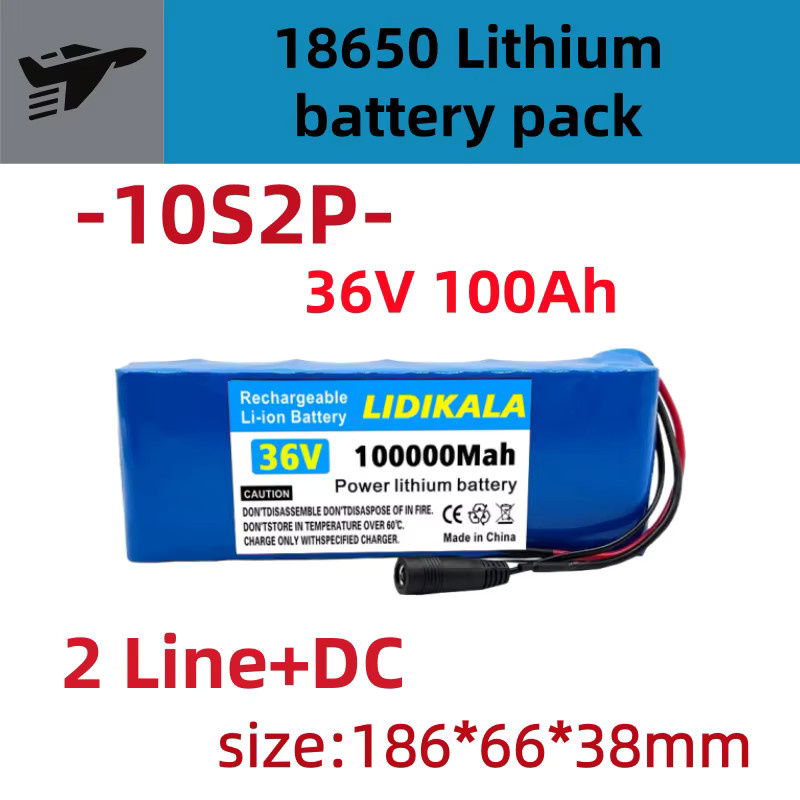 Ddadache 36V 10S2P 18650 Lithium-Akku mit 100Ah Kapazität in Blau mit XT60 und DC Dual-Interface für Elektroroller und Elektrofahrzeuge - Bild 6