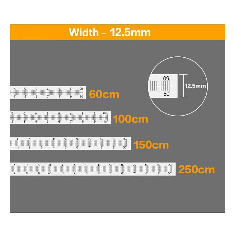 Wnew Gehrungsschiene aus Edelstahl mit metrischer Skala in Silber, Breite: 1,25 cm, selbstklebendes Maßband für Holzbearbeitung und DIY-Werkzeuge - Bild 2