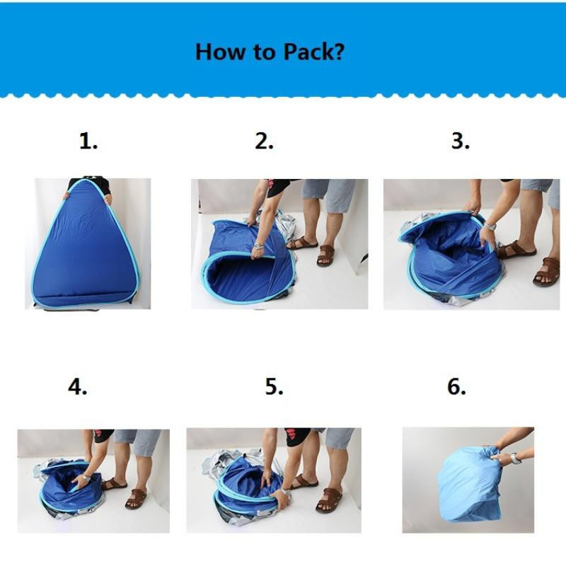 Binchi Outdoor Faltbares Strandzelt für Kinder und Familien, ultraleicht und vollautomatisch, Blau, B/T/H: 150 x 165 x 110 cm - Bild 4
