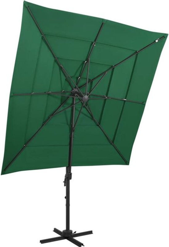 Vidaxl Sonnenschirm mit Aluminiummast in Grün, 250 x 250 cm - Bild 1