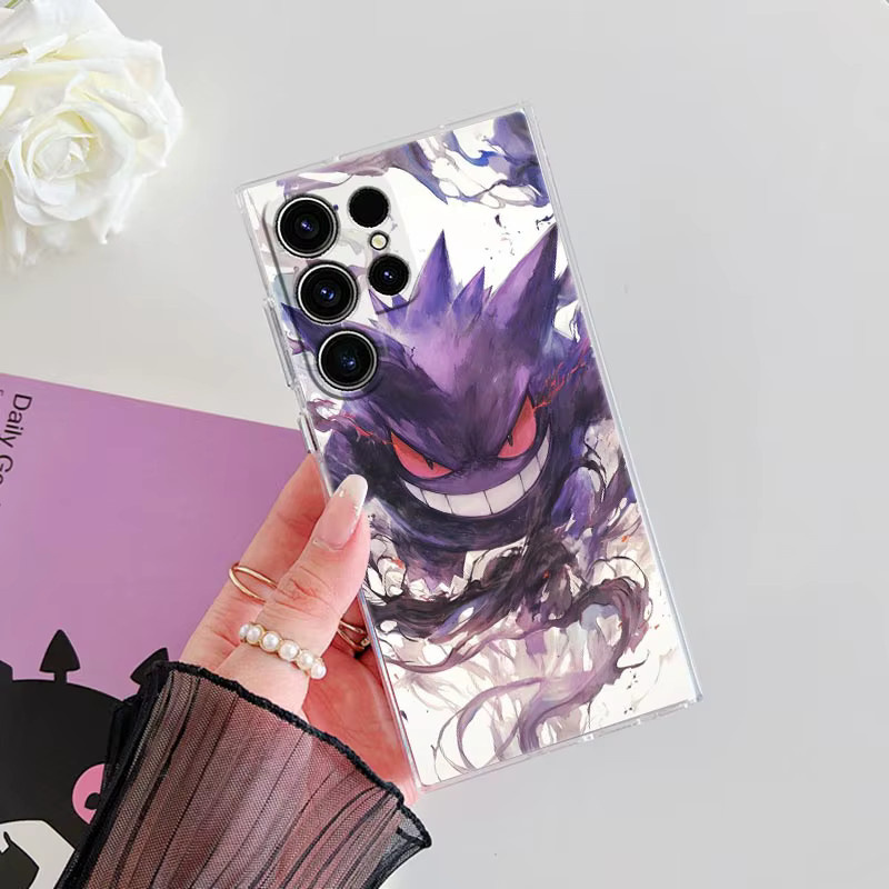 Transparente Handyhülle mit Pokemon Umbreon und Gengar Motiv für Samsung Galaxy S25 S24 S23 S22 S21 S20 Ultra Plus FE A56 A36 A17 A07 - Bild 3