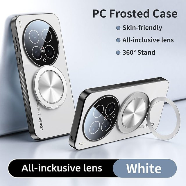 Fudusaidman AG Matte Schutzhülle für VIVO X200 Pro, X200S und X200Ultra mit magnetischem PC Frosted 360-Grad-Ständer in Weiß - Bild 1