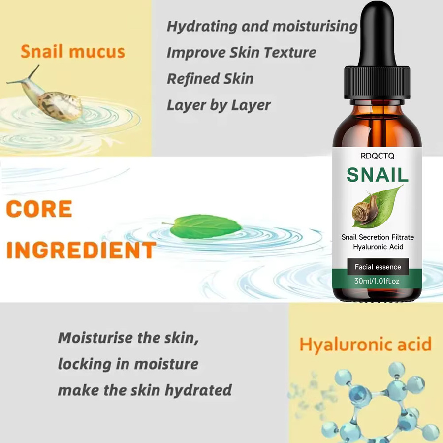 RDQCTQ Snail Mucin Facial Essence Serum, Hyaluronsäure, Unisex - Bild 3