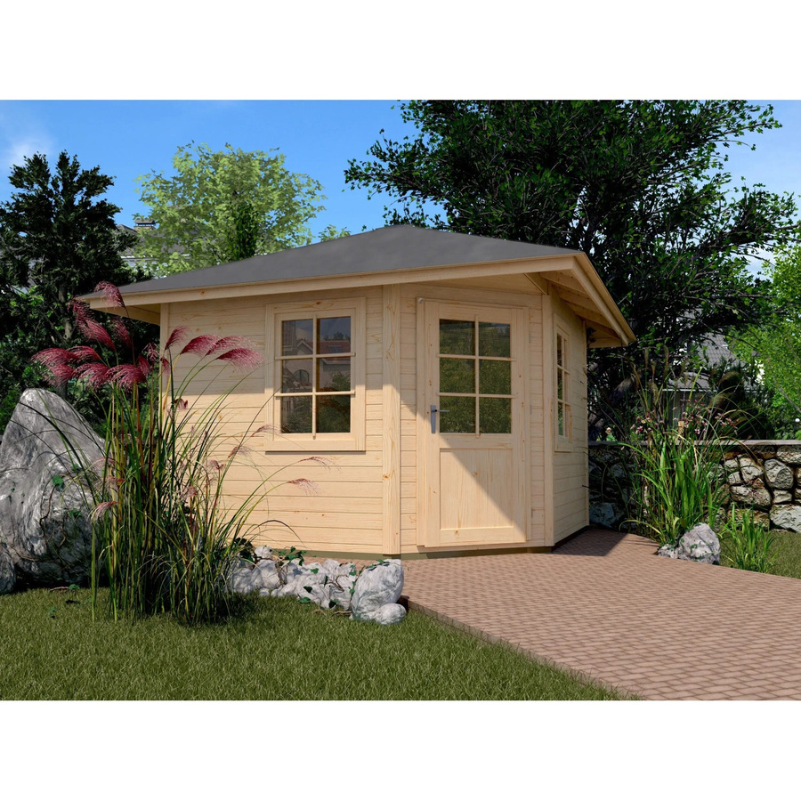 WEKA Gartenhaus 149 5-Eck Gr.2 aus Fichtenholz in Beige mit Zeltdach, B/H/T: 380 x 290 x 298 cm - Bild 2