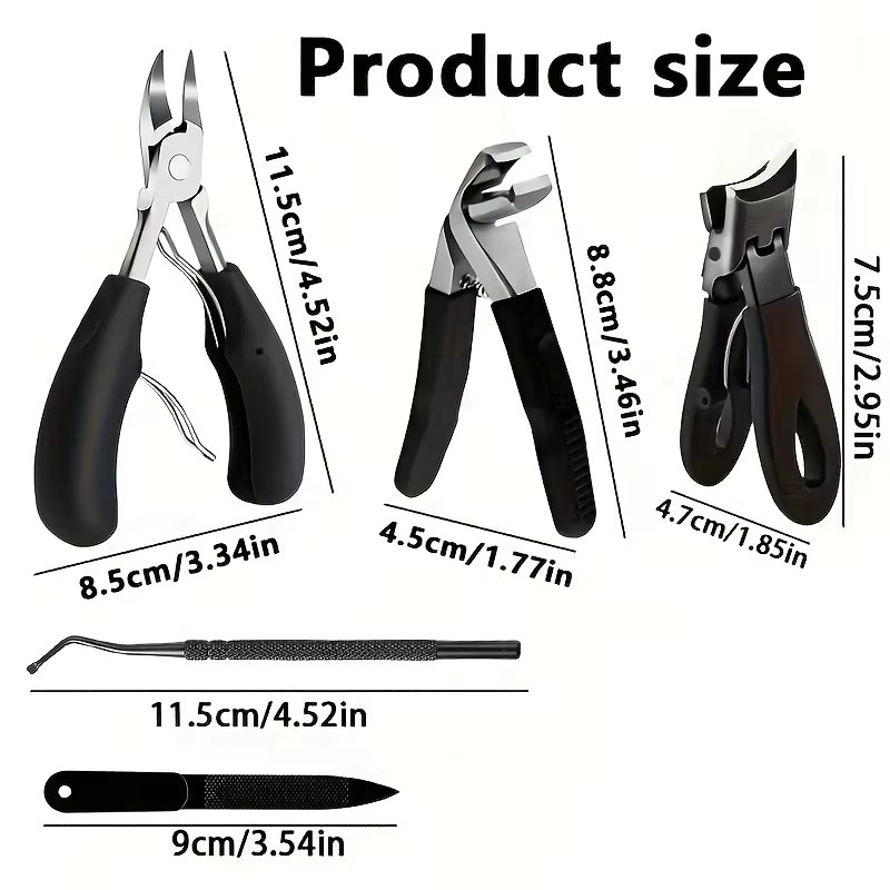 OLOEY Zehennagelknipser-Set, 5-teilig, Edelstahl, für Füße - Bild 4