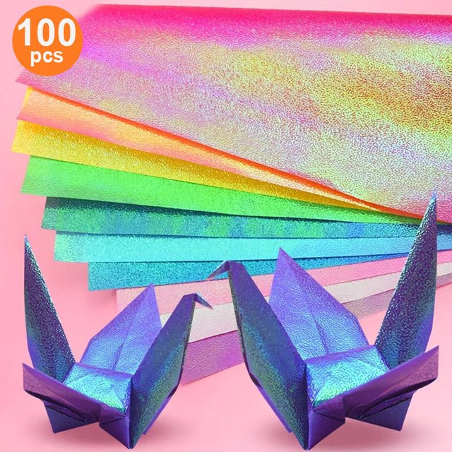 100 Stück DIY Perlglanzpapier in Weiß und Multicolour, verdicktes Construction Paper für Bastelarbeiten - Bild 1