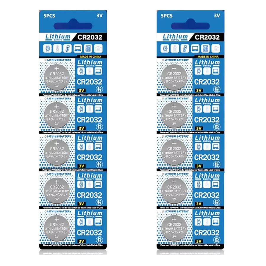 Yuform CR2032 Lithium-Batterie 3V 200mAh Knopfzelle in Silber für Uhren, Spielzeug und Fernbedienungen - Bild 2