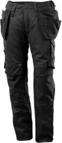 Mascot Arbeitshose mit Hängetaschen und Kniepolstertaschen in Schwarz mit Cordura und Reflexstreifen - Bild 1