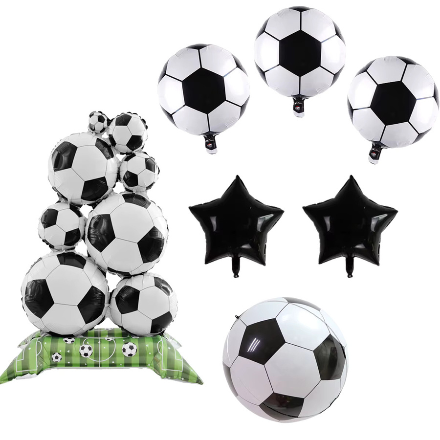 7-teiliges Fußball-Party-Dekorationsset mit 4D Folienballons und Ständern in Multicolor für deine Geburtstagsparty - Bild 5