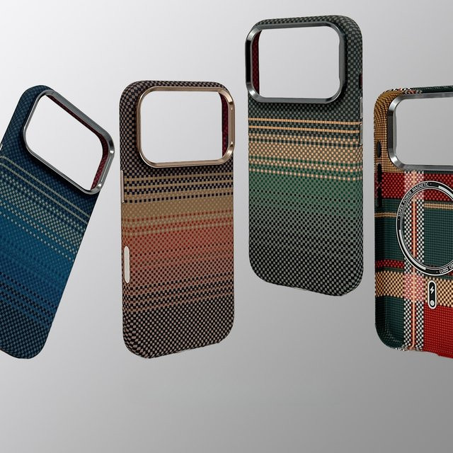 Magnetische iPhone 17 und iPhone 16 Pro Max Hülle mit Kohlefaser-Textur im koreanischen Stil und Kameraobjektiv-Schutz aus hartem PC - Bild 1