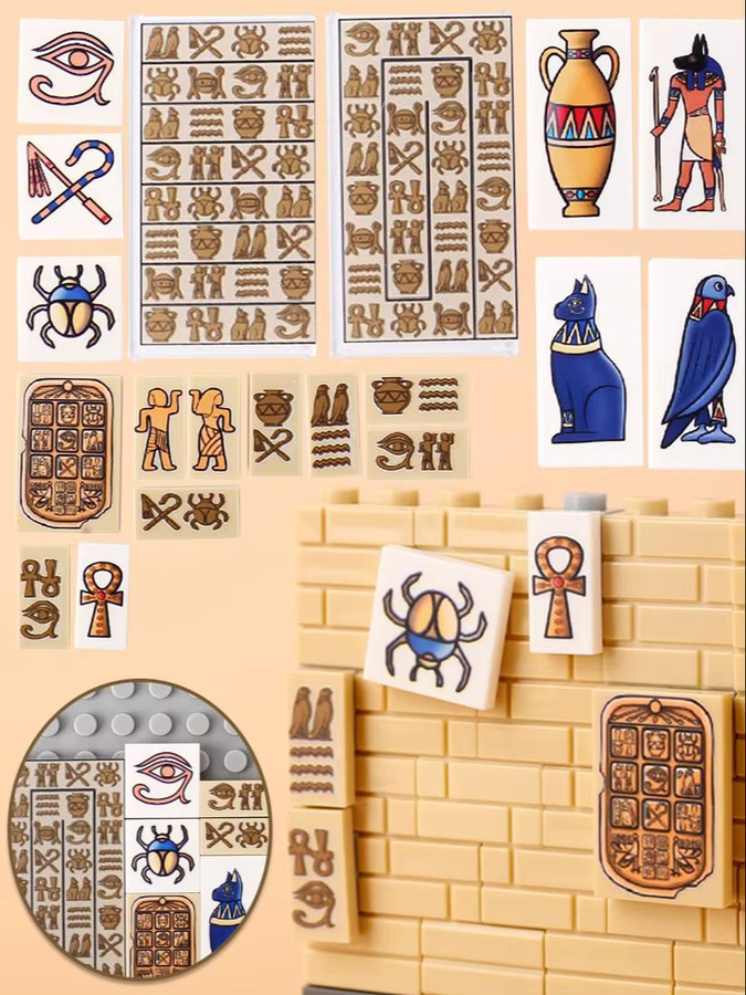 BRICKPANDA MOC Wand Ägypten Wandbild, Bausteine, Bunt / Mehrfarbig - Bild 3