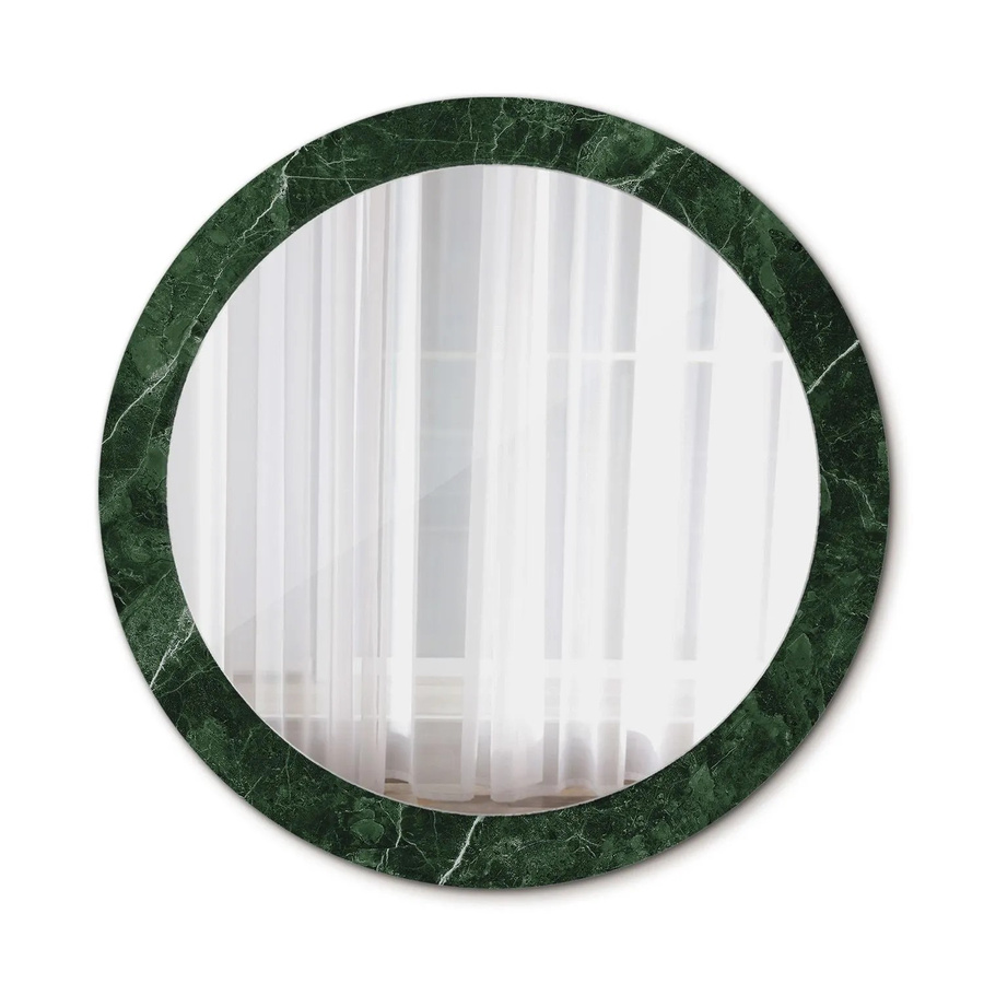 Tulup Rundspiegel mit grünem Marmor-Aufdruck und Zierrahmen, Durchmesser: 90 cm - Bild 2