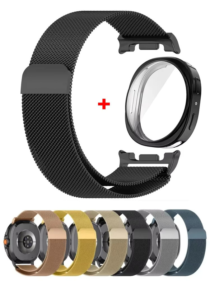 Uhrenarmband Edelstahl, Schwarz, Unisex, für Samsung Galaxy Watch 8 - Bild 4