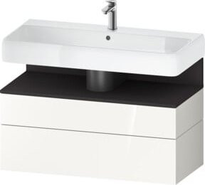 Duravit Waschtischunterschrank Qatego Wandhängend Grau Weiß B: 99 cm, T: 47 cm, H: 59 cm - Bild 1