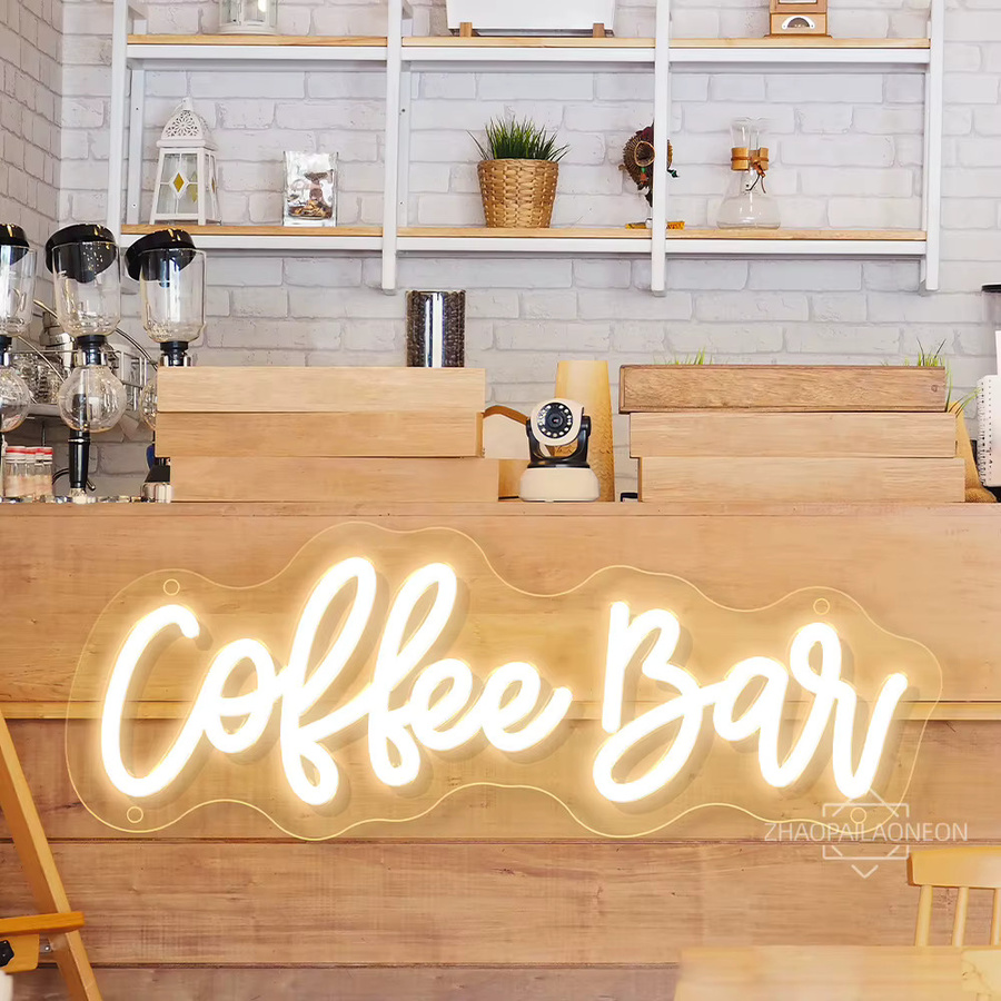 ZHAOPAILAO Neon LED Wandzeichen Kaffee in Weiß mit USB-Anschluss zur Dekoration von Café, Restaurant und Bar - Bild 2