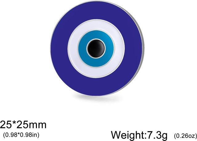 Anstecknadel Brosche, Blauer Emaille Böser Blick, Edelstahl, Gold, Unisex - Bild 1