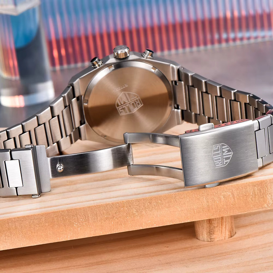 RollsTimi Herren-Chronograph, Quarz, Edelstahl, Saphirglas, Weiß, Herren - Bild 4