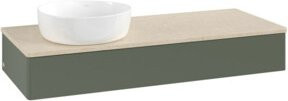 V&B Antao Waschtischunterschrank mit Beleuchtung, Farbe: Grau-Grün lackiert, B/T/H: 120 x 50 x 19 cm - Bild 1