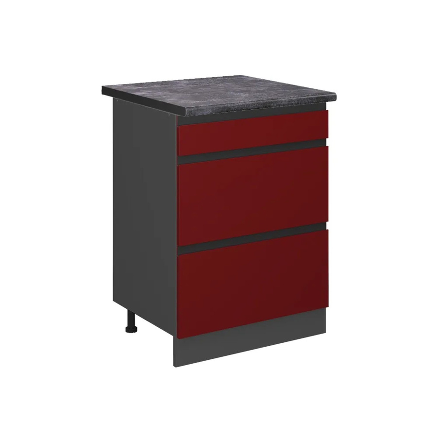 Vicco Küchenunterschrank R-Line in Rot und Anthrazit mit Schubladen, B/T/H: 60 x 60 x 81,6 cm - Bild 2
